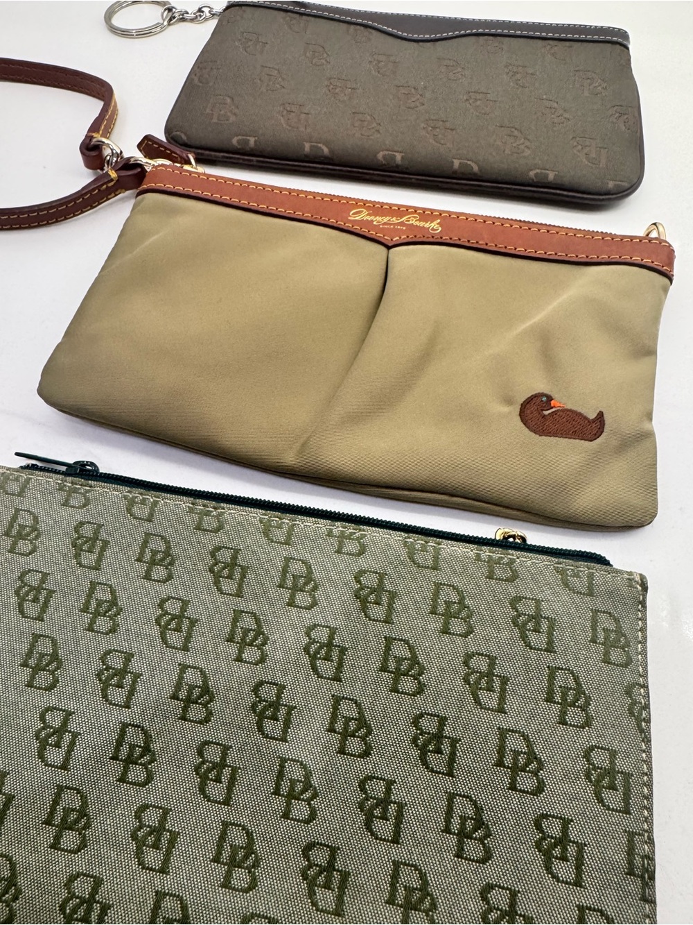 Dooney & Bourke Olive, Brown and Dark Brown Trio Wristlet Set - Picture 4 of 7